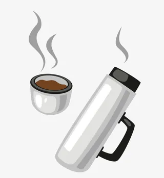 喝水的保温杯矢量素材免抠