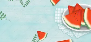 夏季西瓜卡通banner高清