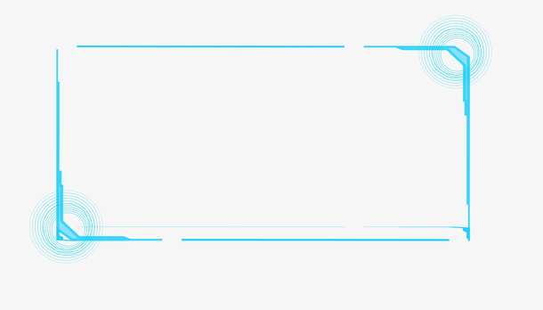 科技 蓝色 边框  标题框免抠