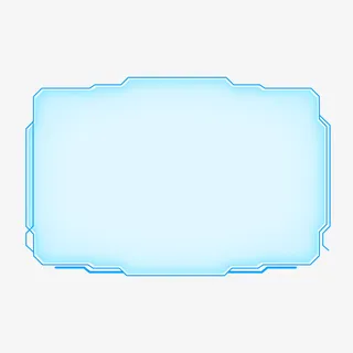 蓝色科技质感边框免抠
