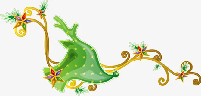 彩绘树枝花纹免抠