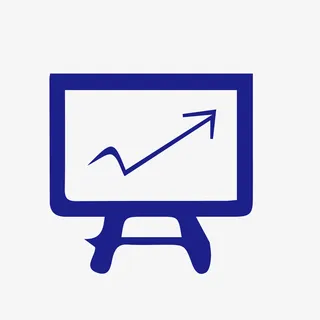 蓝色卡通数据黑板矢量图免抠