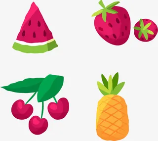矢量手绘水果免抠