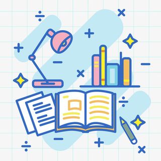 学习扁平书籍工具PNG熬夜教育煽免抠