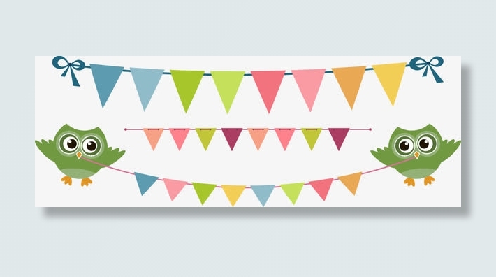 彩色装饰吊旗图片免抠