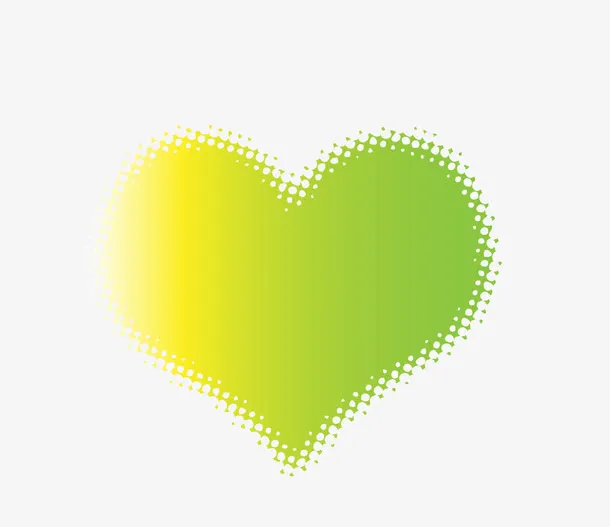 绿色渐变矢量的心免抠