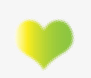 绿色渐变矢量的心免抠