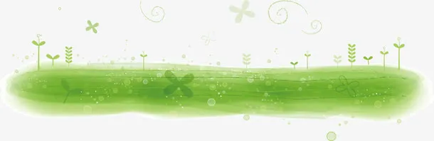 春天绿色草地花朵美景免抠