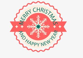 圆形圣诞雪花标签免抠
