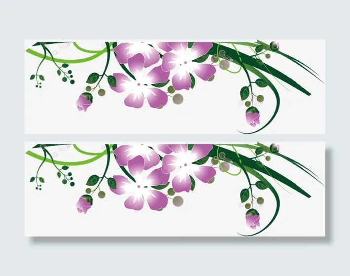 春天手绘紫色花朵免抠