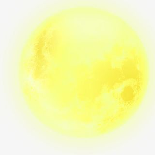 黄色发光月球月亮装饰图案免抠