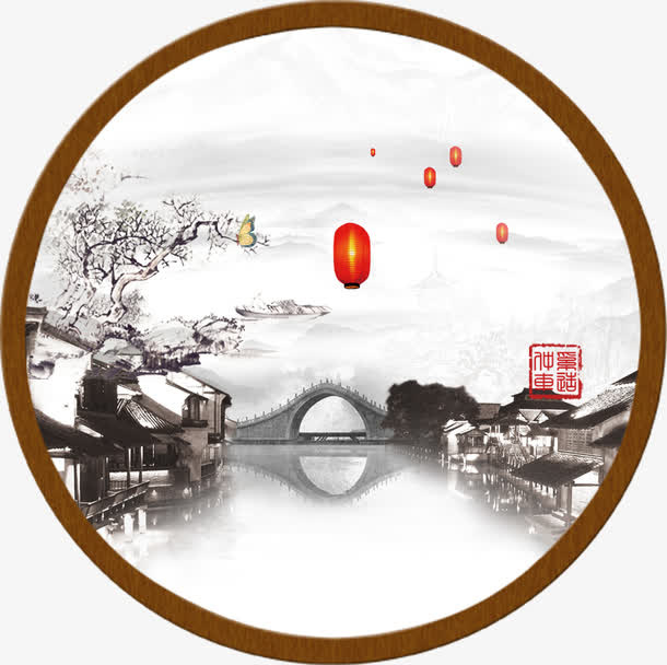 中国风清明节海报装饰图案免抠