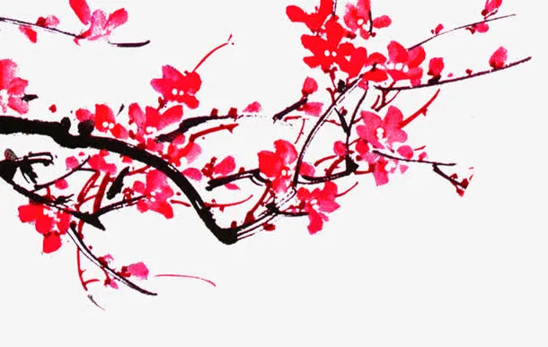 创意海报梅花涂鸦效果免抠