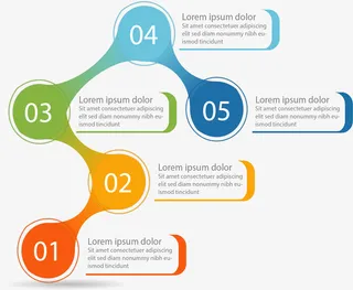 彩色圆圈数字序列免抠标签元素