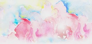 七彩色水彩画海报免抠