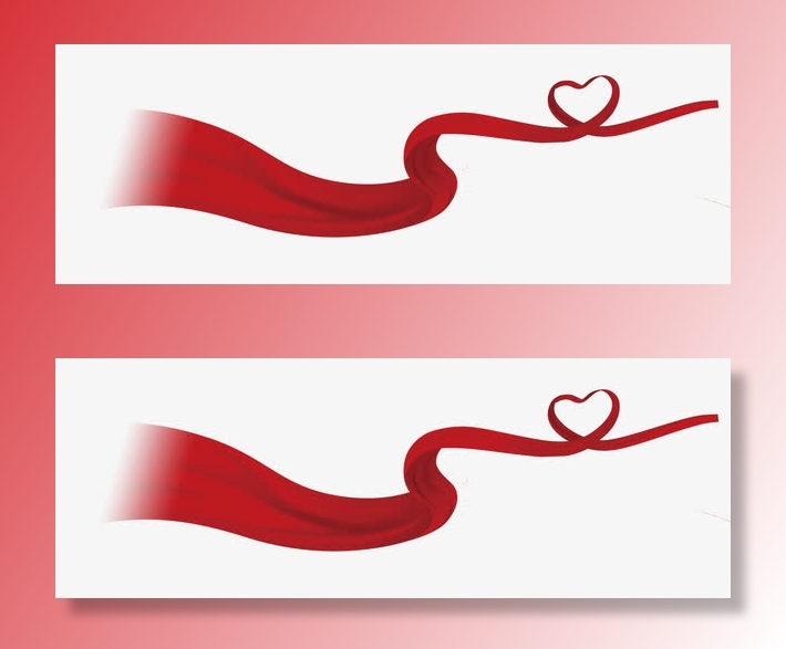 中国风爱心丝带免抠