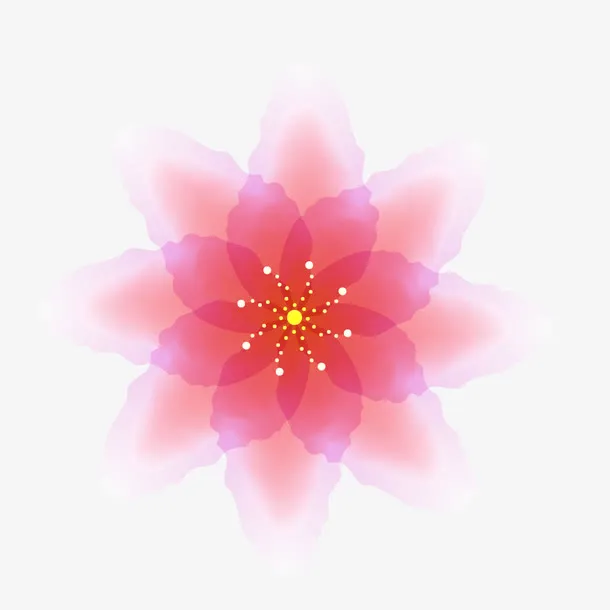 渐变多边形花朵免抠