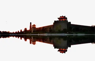 城墙倒影免抠