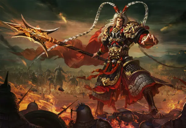 古代三国武将威武的吕布免抠