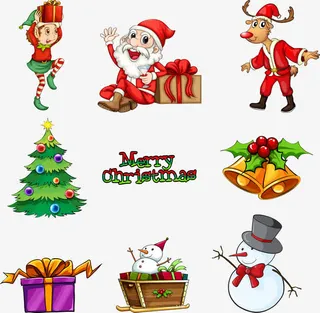 圣诞人物插画与装饰图片免抠