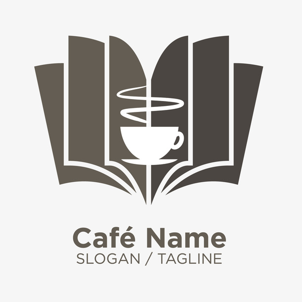 书籍矢量咖啡logo免抠