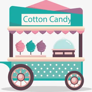 绿色波点贩卖车免抠