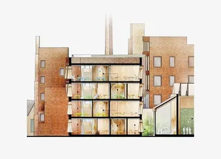 公寓楼房剖面效果图免抠