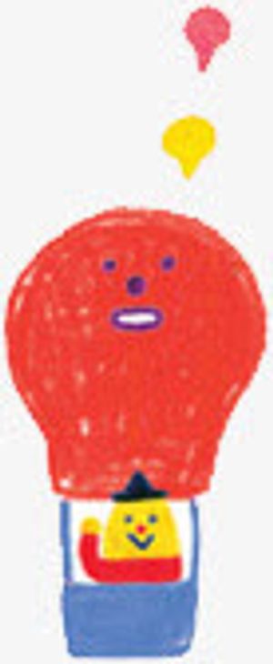 插画卡通红色热气球免抠