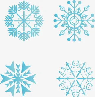 创意蓝色雪花素材免抠