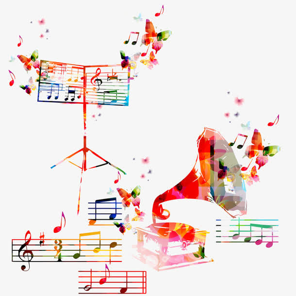 彩色音符免抠