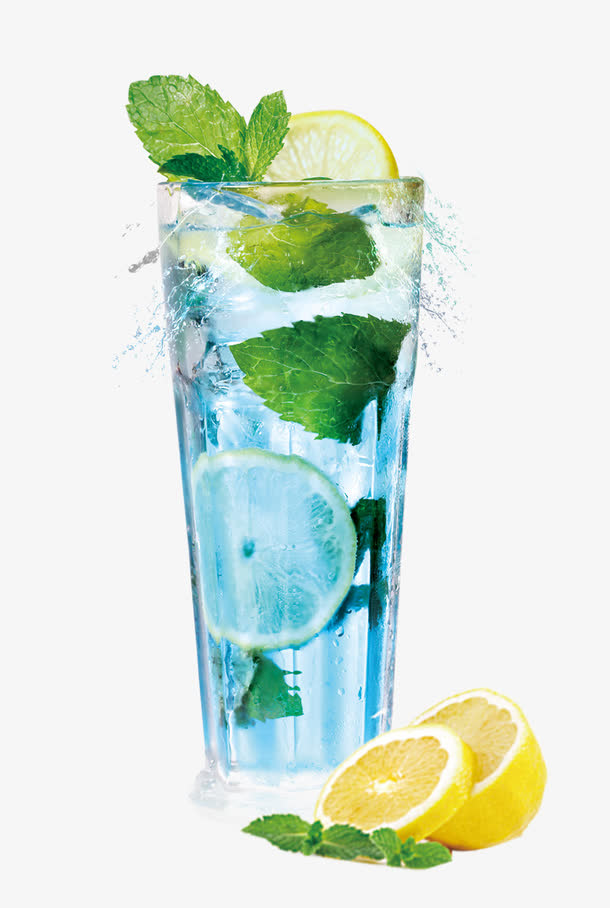 薄荷柠檬水免抠