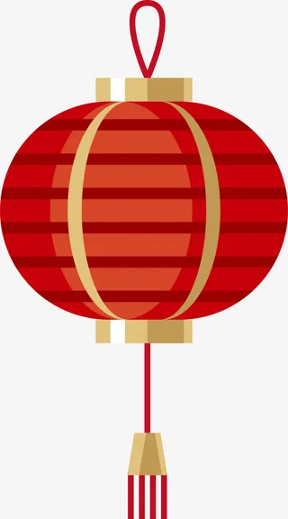 新年红色灯笼挂饰免抠