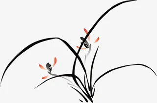 水墨花草免抠