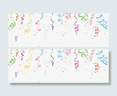 装饰漂浮节日彩纸彩带免抠