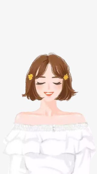 一个闭着眼睛微笑的女孩PNG下载免抠