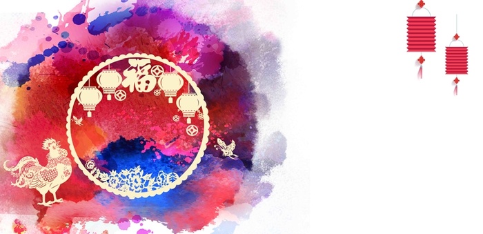 2017水墨新年海报背景模板高清