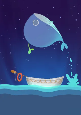 蓝色扁平H5背景高清