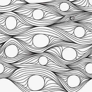 黑色简约海浪边框纹理免抠