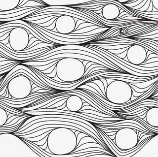 黑色简约海浪边框纹理免抠