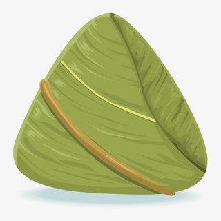 绿色纹理粽子食物元素免抠