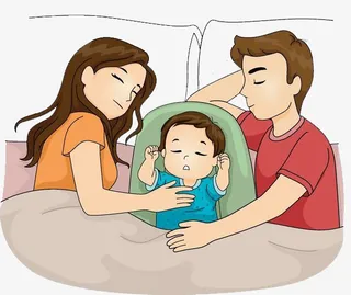 一家三口在睡觉免抠