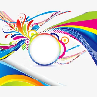 动感圆形曲线矢量素材免抠