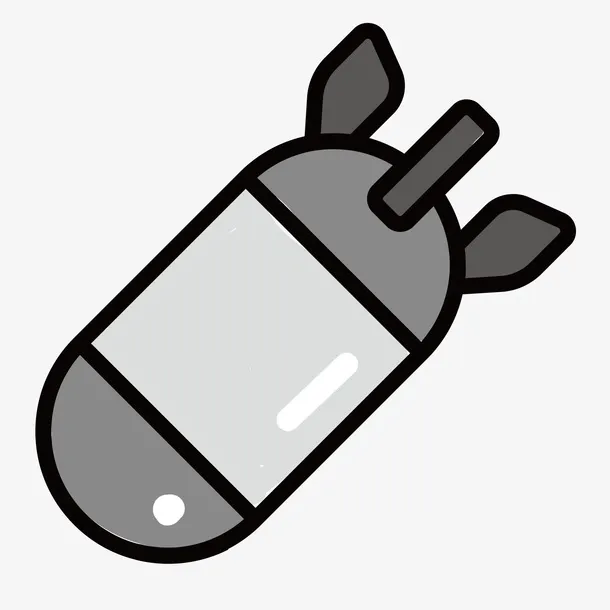 军用物品灰色大炮弹免抠