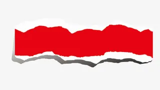 矢量红色卡通手绘手撕纸张免抠