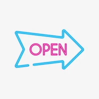 霓虹框灯营业招牌免抠