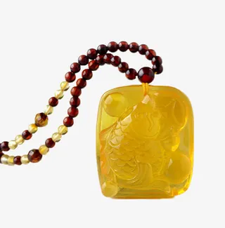 琥珀蜜蜡项链免抠