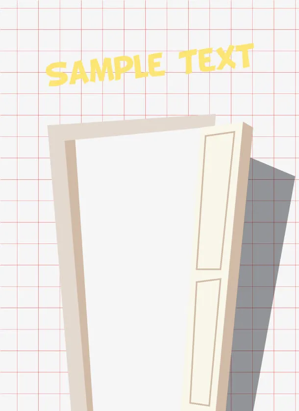 矢量元素手绘卡通门免抠