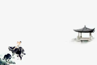 放牛的小孩和房子免抠