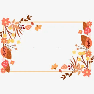 落叶边框秋天免抠