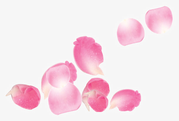 粉色卡通唯美花瓣免抠